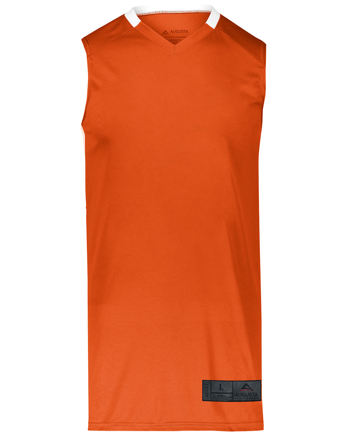 Augusta Sportswear Adult Step-Back Basketball Jersey ORANGE WHITE