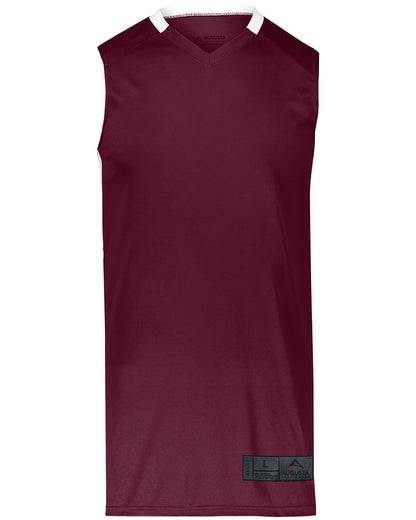 Augusta Sportswear Adult Step-Back Basketball Jersey MAROON WHITE