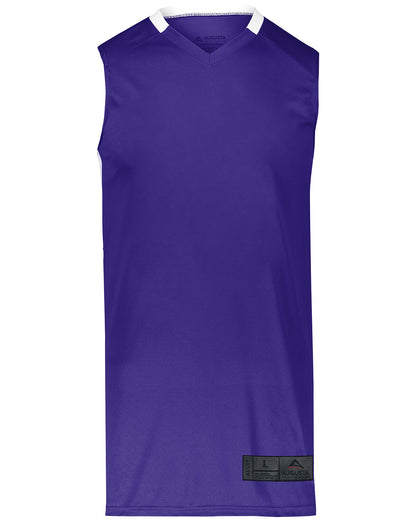 Augusta Sportswear Adult Step-Back Basketball Jersey PURPLE WHITE