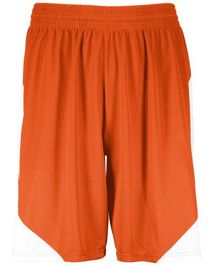 Augusta Sportswear Adult Step-Back Basketball Short ORANGE WHITE