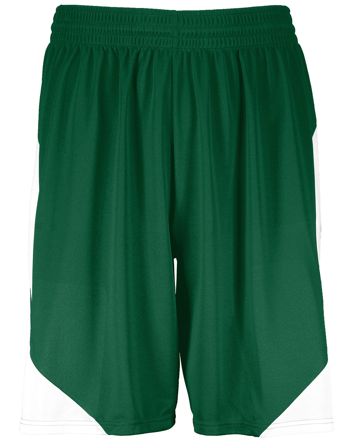 Augusta Sportswear Adult Step-Back Basketball Short DARK GREEN WHT