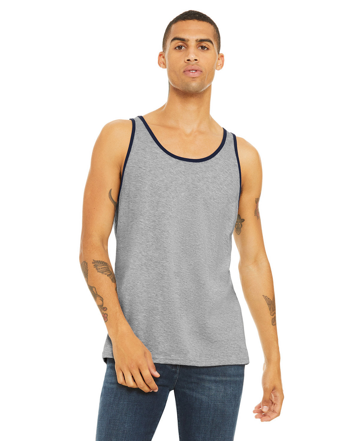 Bella + Canvas Unisex Jersey Tank ATH HTHR NAVY