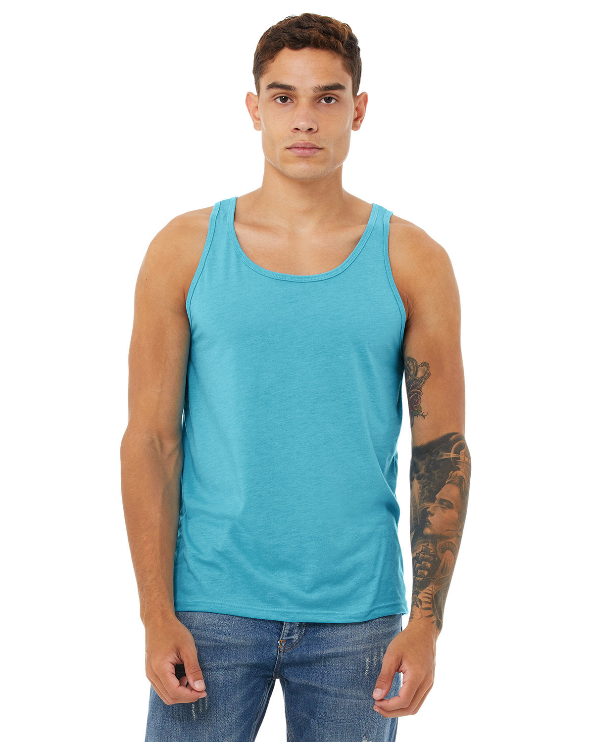 Bella + Canvas Unisex Triblend Tank AQUA TRIBLEND