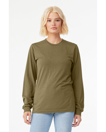 Bella + Canvas Unisex Triblend Long-Sleeve T-Shirt OLIVE TRIBLEND