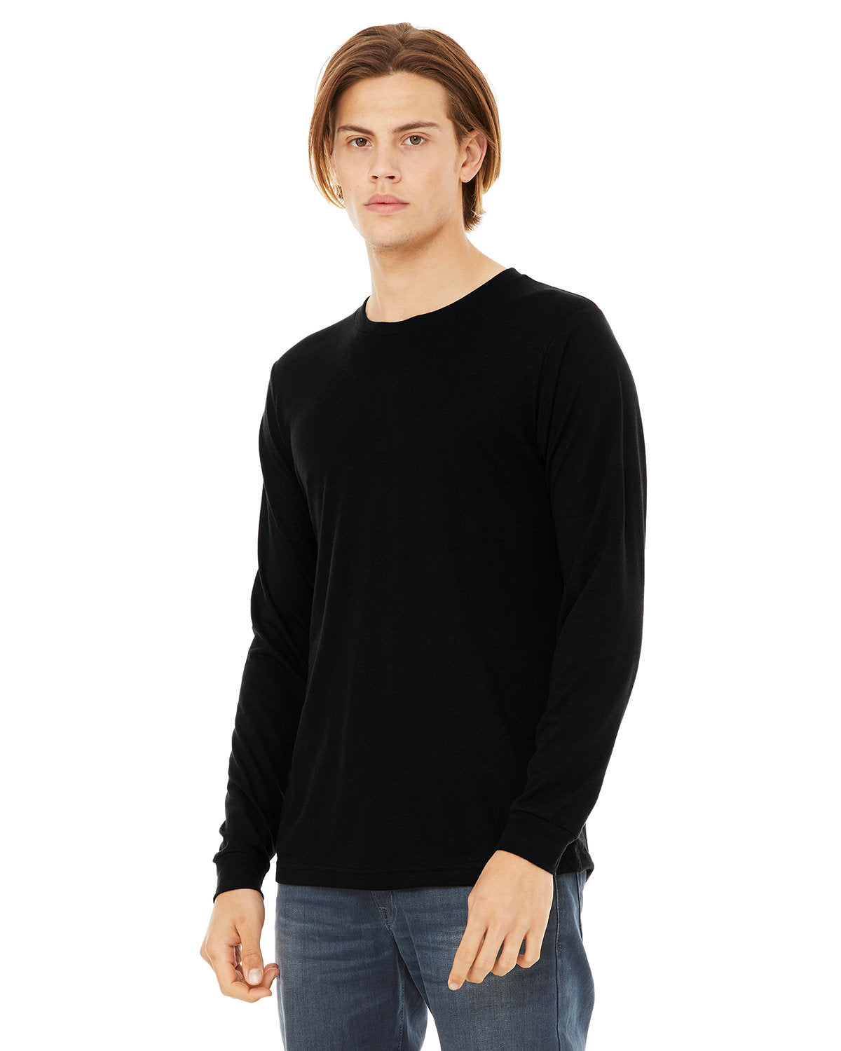 Bella + Canvas Unisex Triblend Long-Sleeve T-Shirt SOLID BLK TRBLND