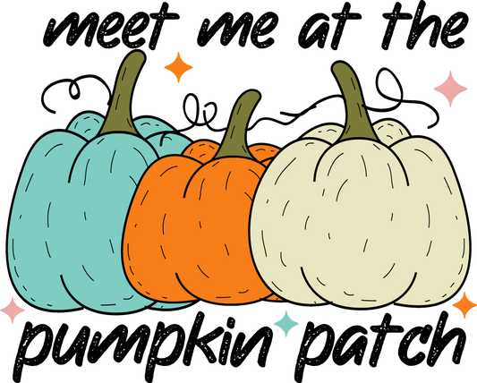 3 Pumpkins Meet Me at the Pumpkin Patch Ready To Press DTF Transfer