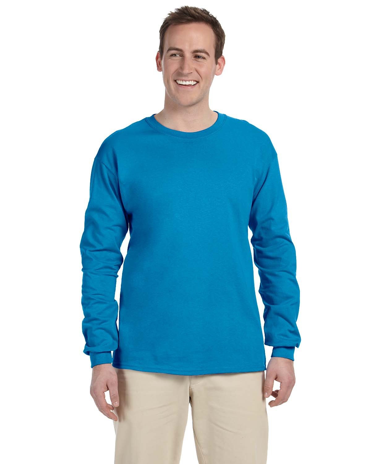 Fruit of the Loom Adult HD Cotton™ Long-Sleeve T-Shirt PACIFIC BLUE