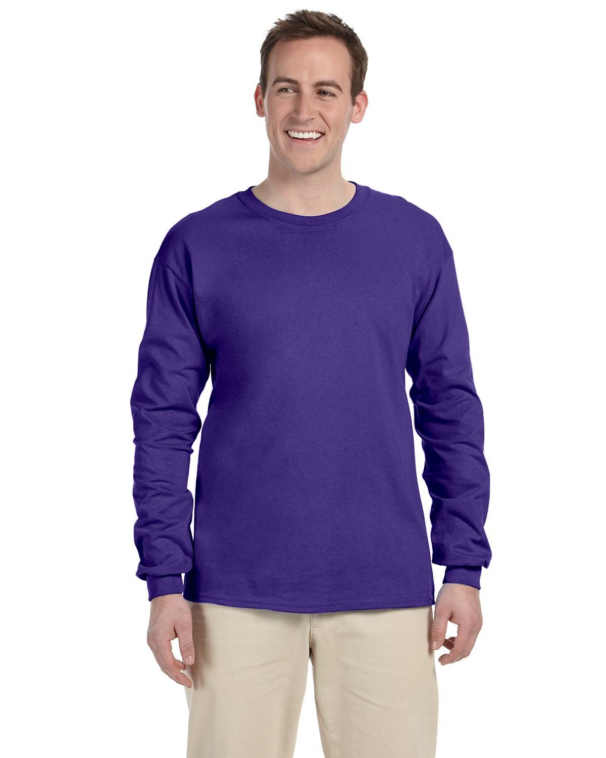 Fruit of the Loom Adult HD Cotton™ Long-Sleeve T-Shirt PURPLE