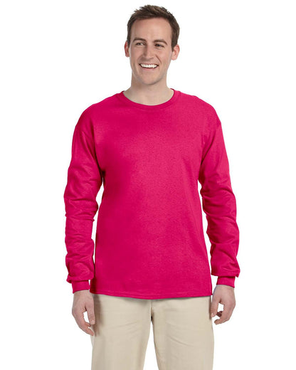 Fruit of the Loom Adult HD Cotton™ Long-Sleeve T-Shirt CYBER PINK