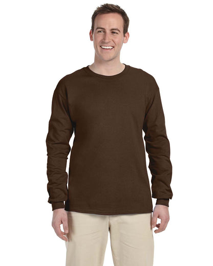 Fruit of the Loom Adult HD Cotton™ Long-Sleeve T-Shirt CHOCOLATE