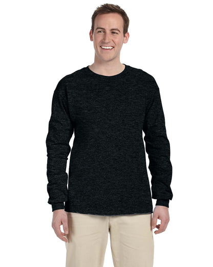 Fruit of the Loom Adult HD Cotton™ Long-Sleeve T-Shirt BLACK HEATHER