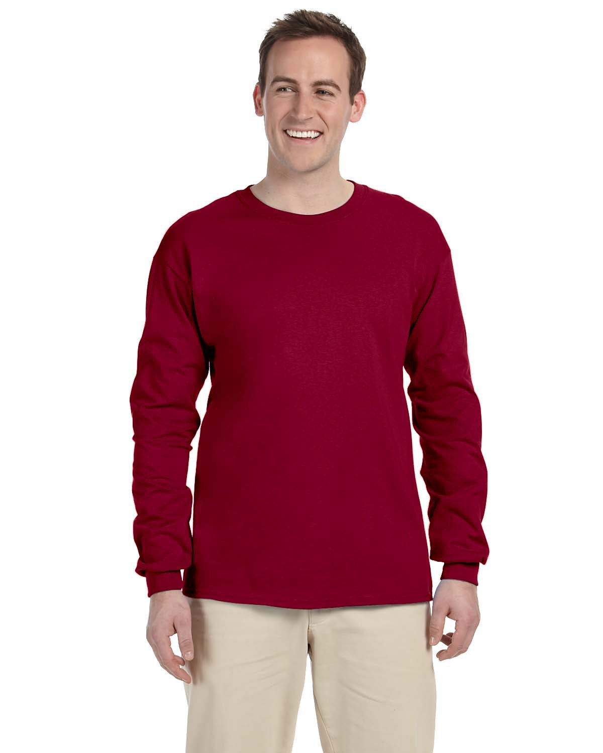 Fruit of the Loom Adult HD Cotton™ Long-Sleeve T-Shirt CARDINAL