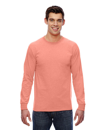 Fruit of the Loom Adult HD Cotton™ Long-Sleeve T-Shirt RETRO HTHR CORAL