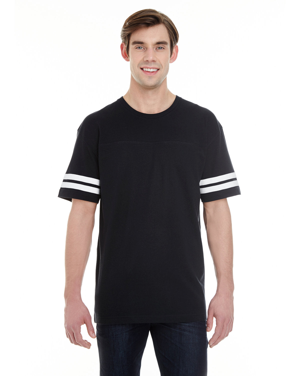 LAT Men's Football T-Shirt BLACK WHITE