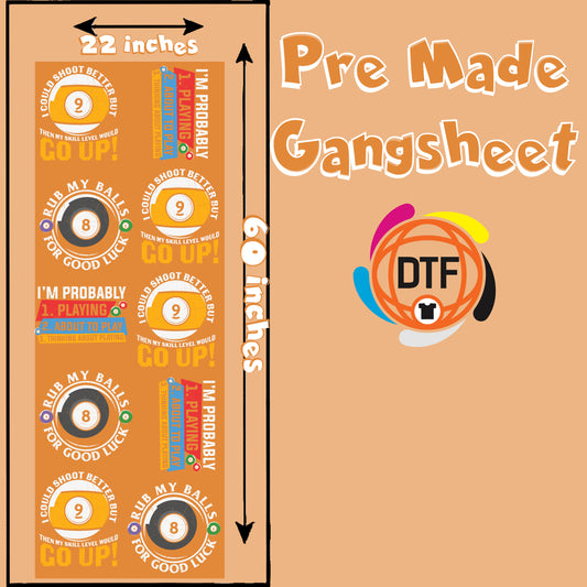 8-Ball Legends Set Premade DTF Gangsheet