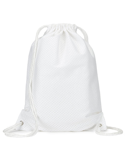 Liberty Bags Jersey Mesh Drawstring Bag WHITE