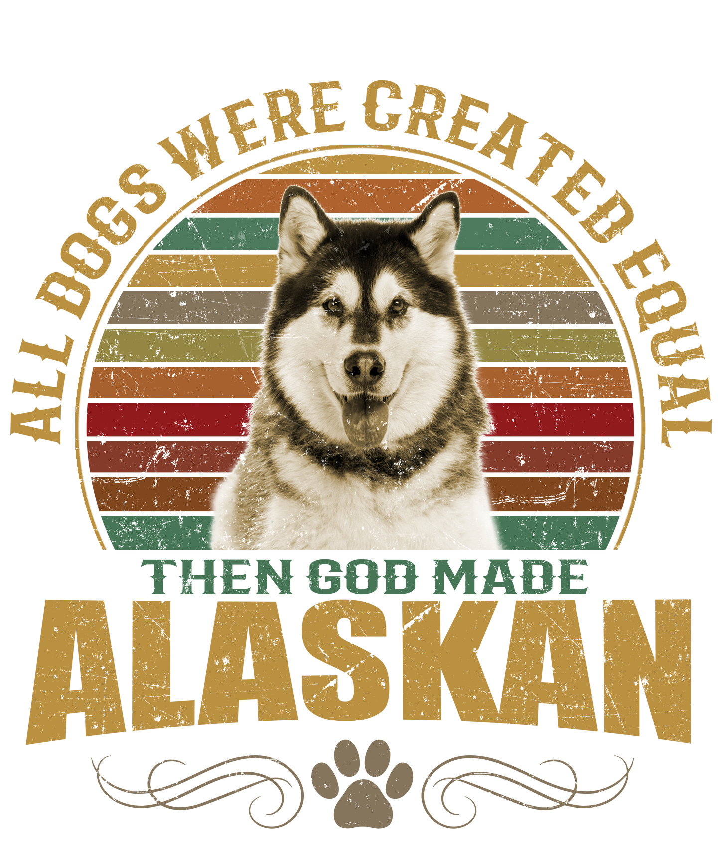 Alaskan Dog Lover Unisex Men’s T-Shirt Ready To Press DTF Transfer