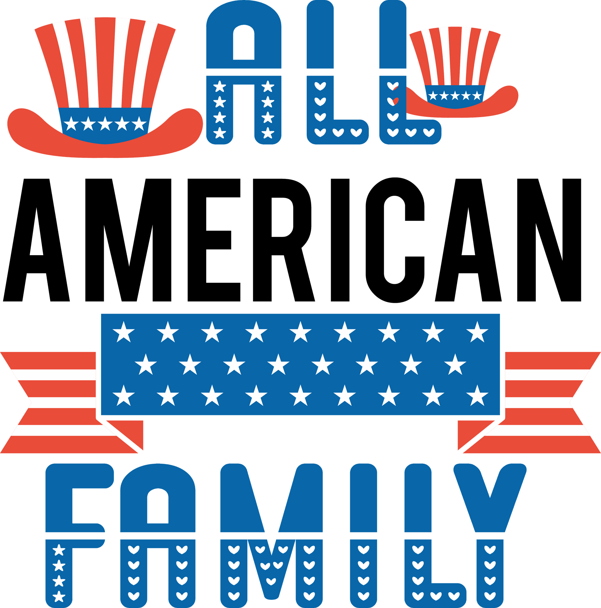 All American Family - 1052 Ready to Press DTF Transfer