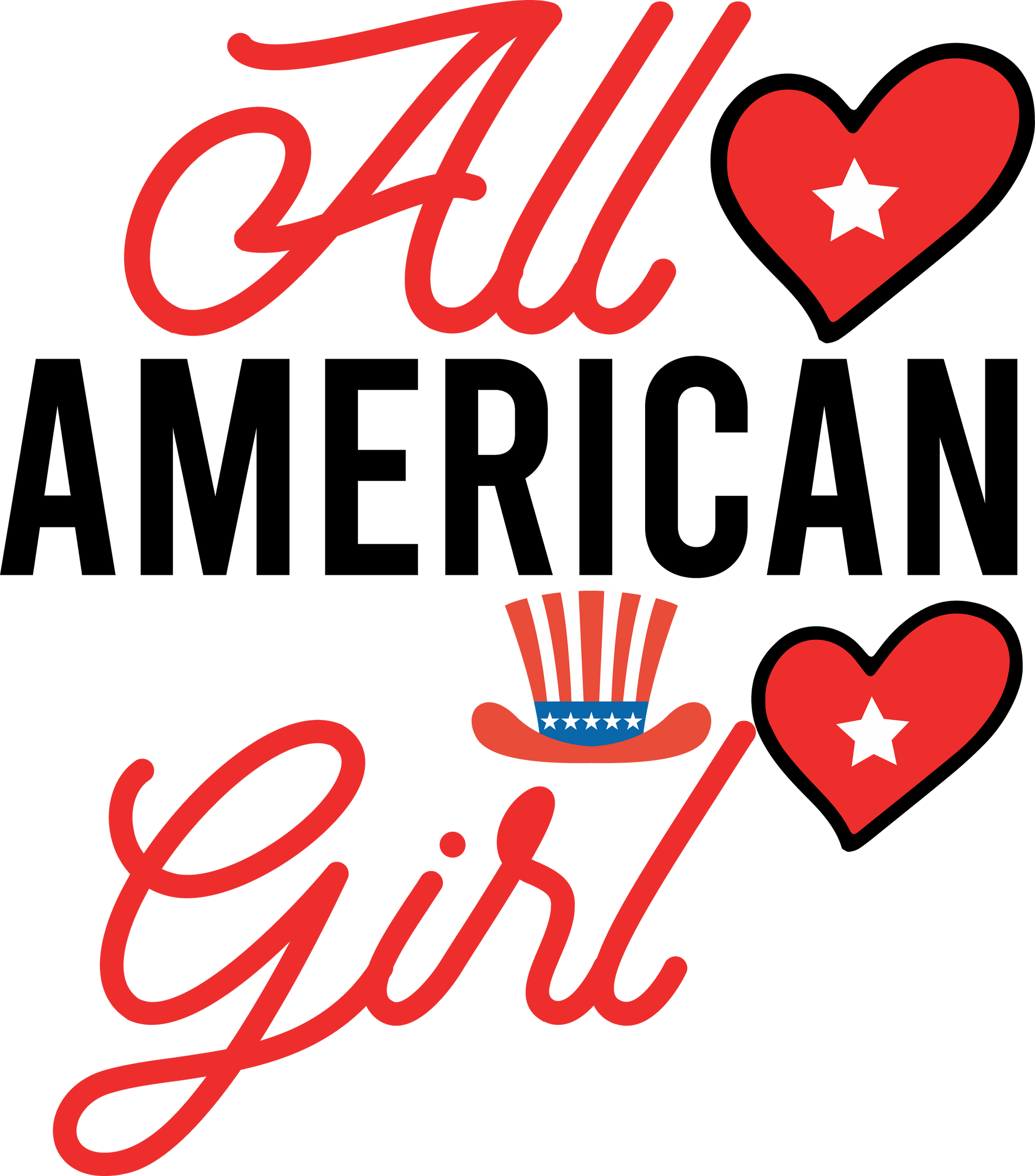 All American Girl - 1054 Ready to Press DTF Transfer  Buy Bulk DTF   