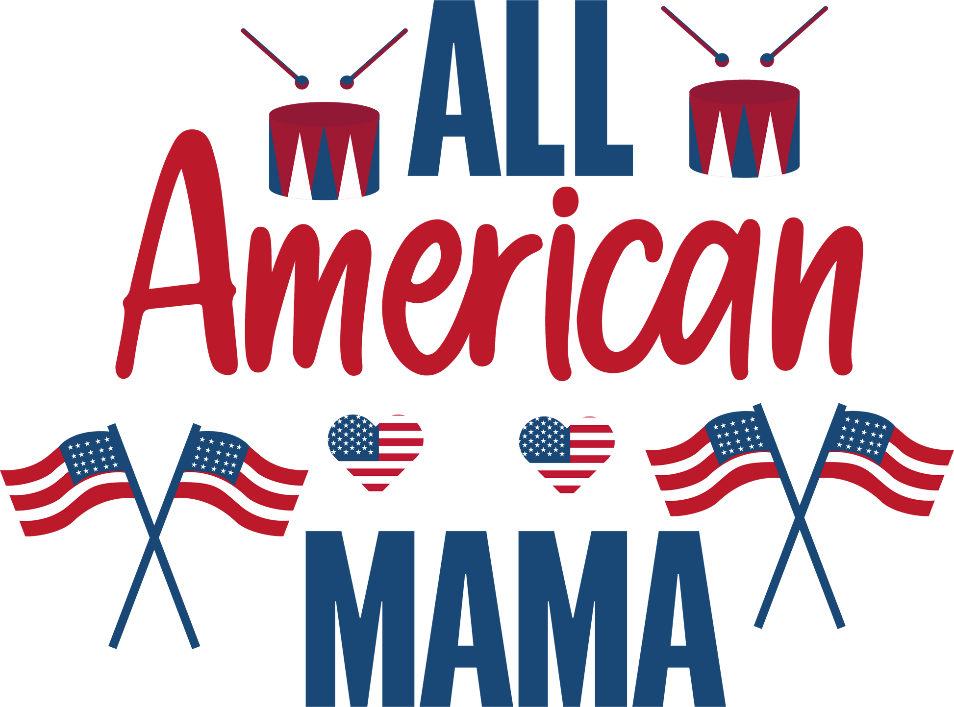 All American Mama - 1057 Ready to Press DTF Transfer