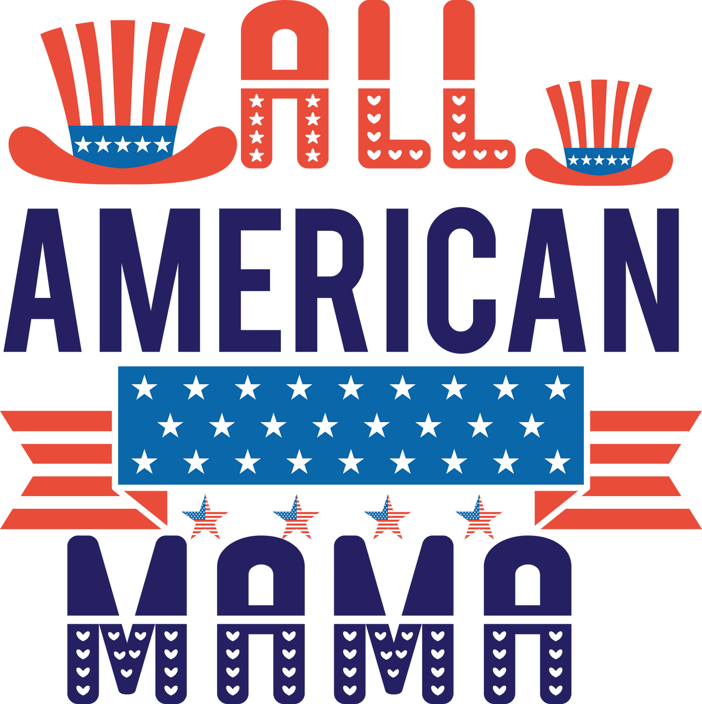 All American Mama - 1055 Ready to Press DTF Transfer  Buy Bulk DTF   