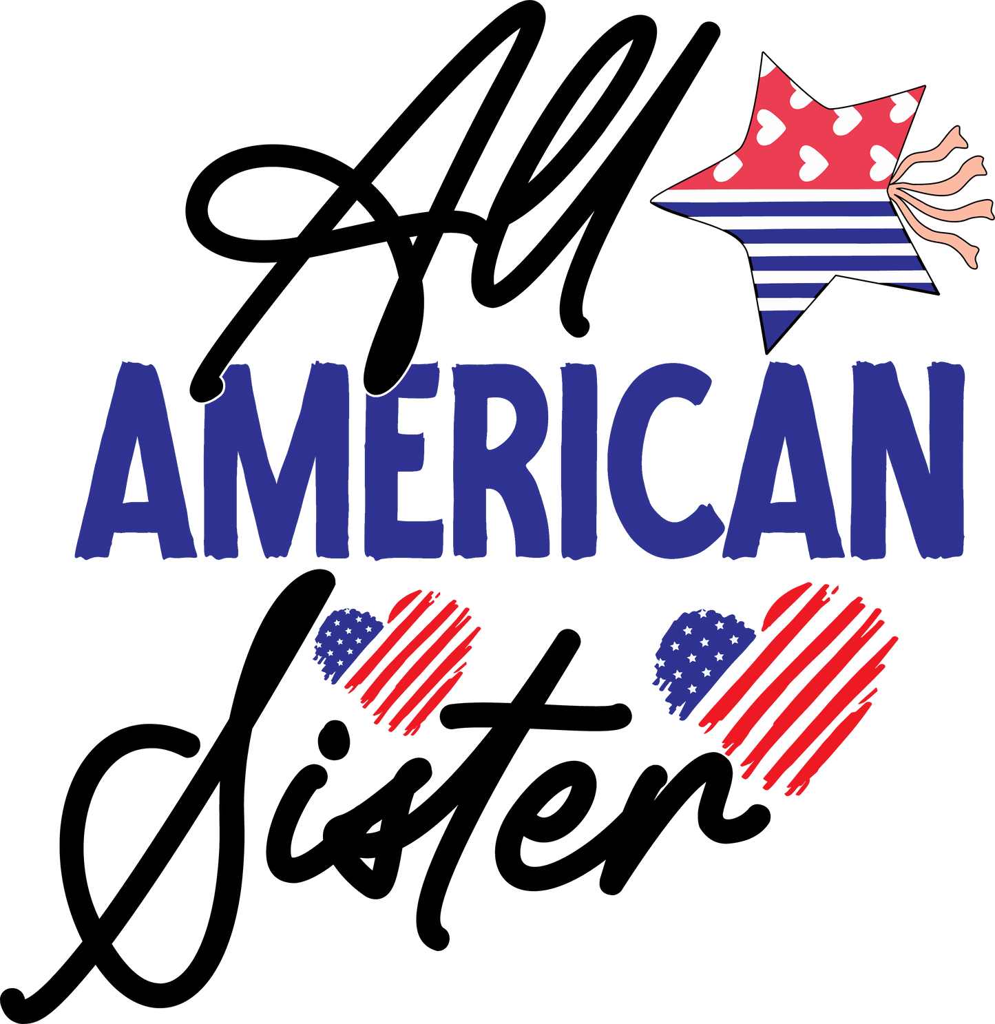 All American Sister - 1064 Ready to Press DTF Transfer  Buy Bulk DTF   