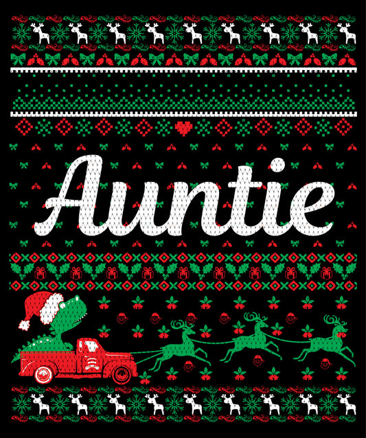 Auntie Christmas Ugly Christmas Sweater Party Ready To Press DTF Transfer