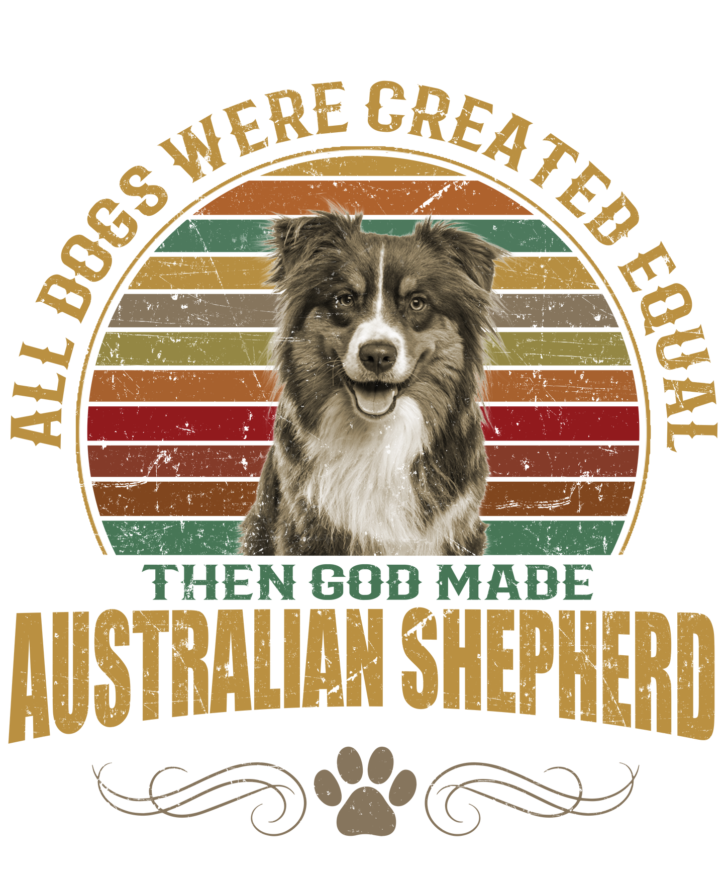 Australian Shepherd Dog Lover Unisex Men’s T-Shirt Ready To Press DTF Transfer