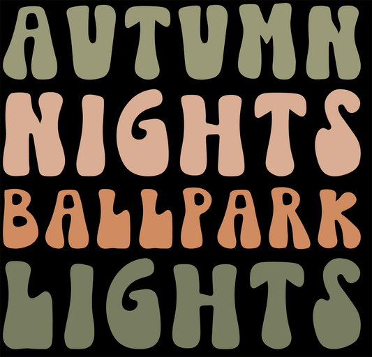 Autumn Nights Ball park Lights - Ready To Press DTF Transfer.