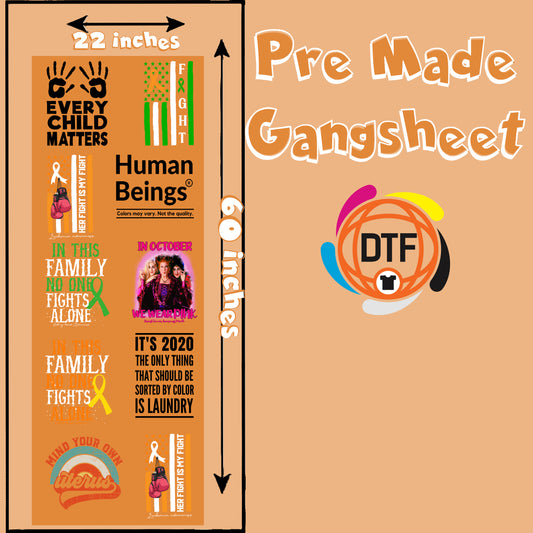 Awareness Advocates Set Premade DTF Gangsheet