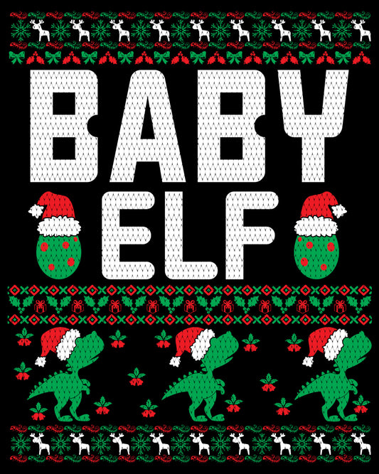 Baby Elf Ugly Christmas Sweater Party Ready To Press DTF Transfer