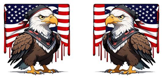 Bald Eagle 4th UV DTF Libbey Glass Wrap