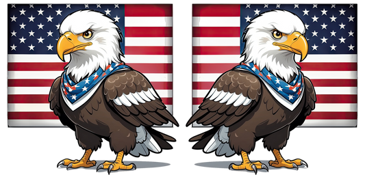 Bald Eagle 4th of July UV DTF Libbey Glass Wrap