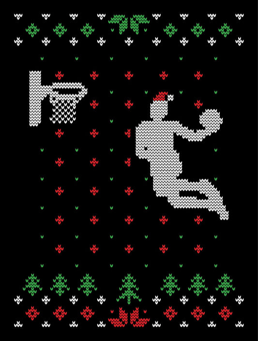 Basketball Dunk Christmas Ugly Sweater Design Ready To Press DTF Transfer