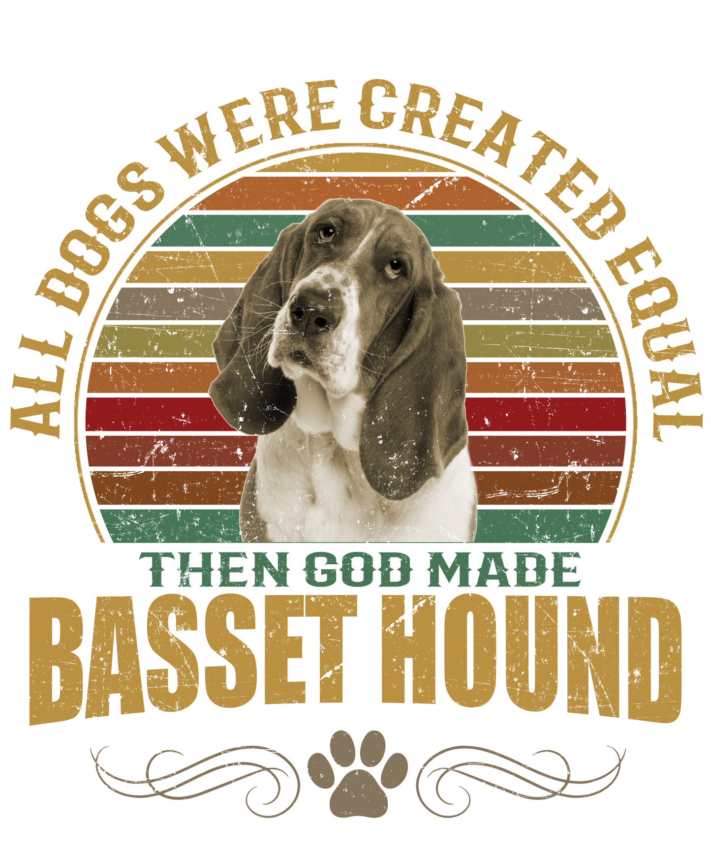 Basset Hound Dog Lover Unisex Men’s T-Shirt Ready To Press DTF Transfer