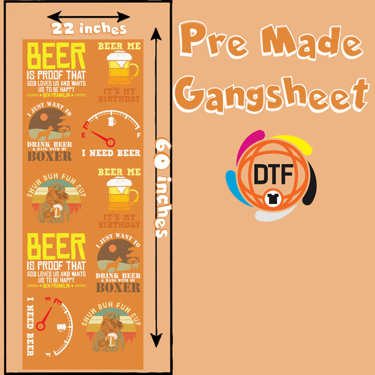 Beer-Double Gang Premade DTF Gangsheet