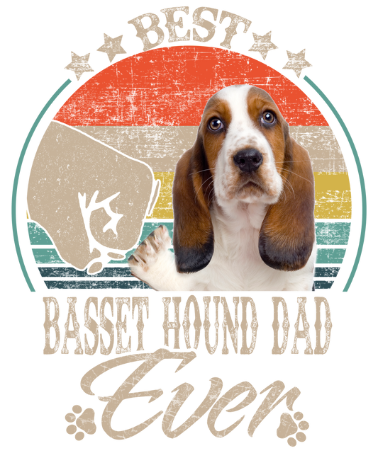 Best Basset Hound Dad Ready To Press DTF Transfer