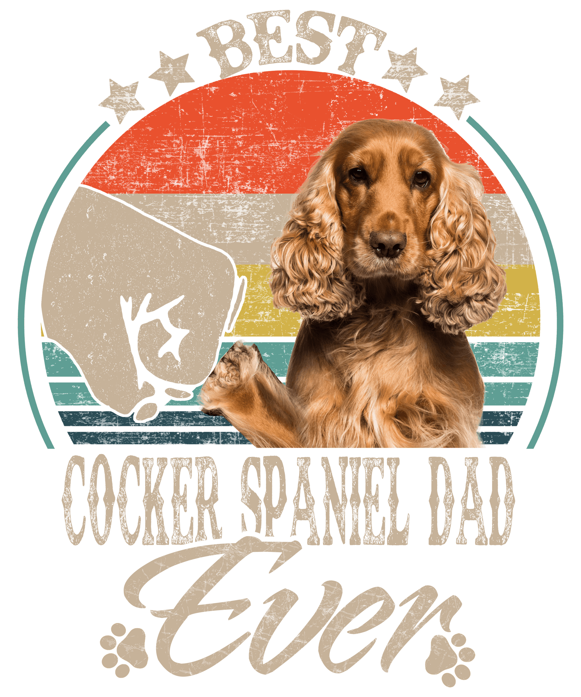 Best Cocker Spaniel Dad Ready To Press DTF Transfer