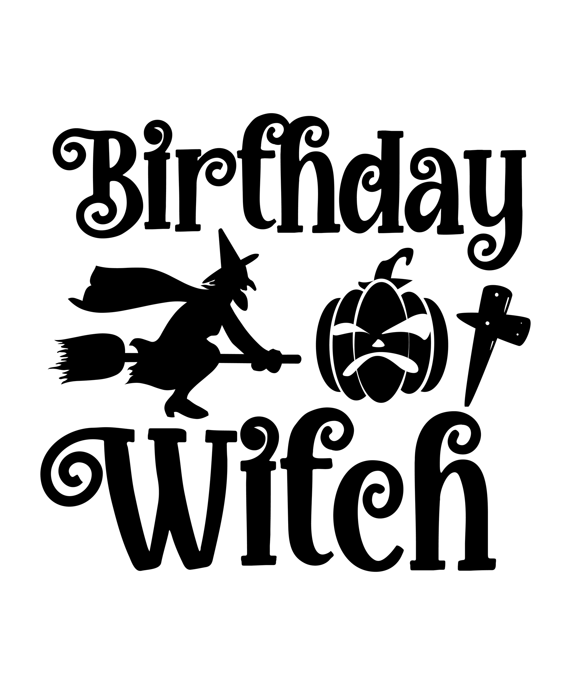 Birthday Witch-01 Ready To Press DTF Transfer