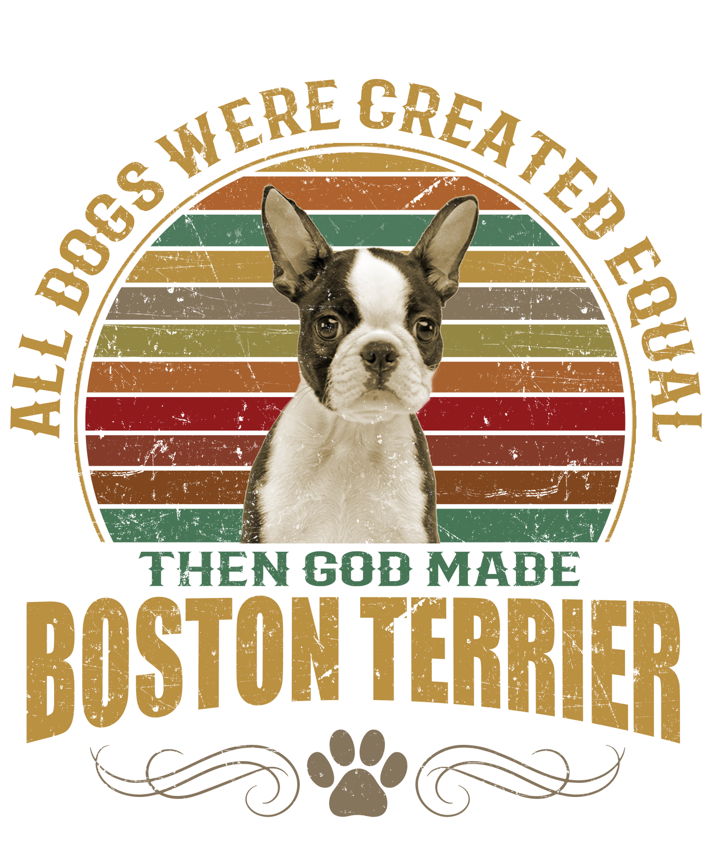 Boston Terrier Dog Lover Unisex Men’s T-Shirt Ready To Press DTF Transfer