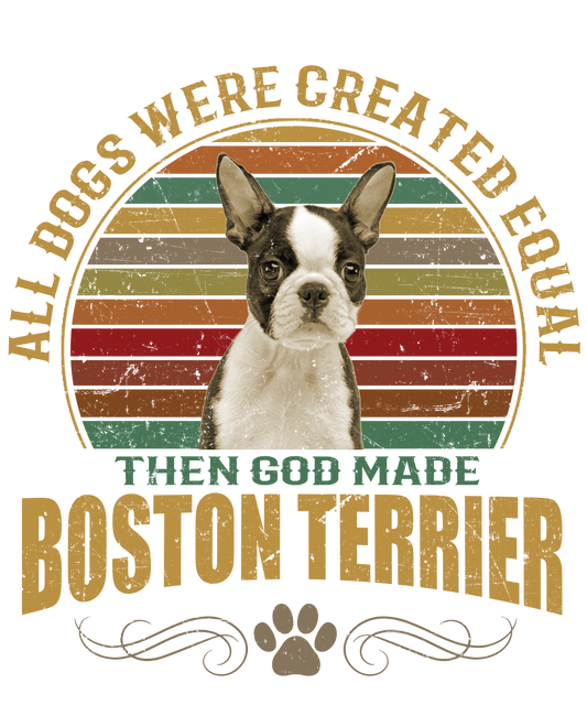 Boston Terrier Dog Lover Unisex Men’s T-Shirt Ready To Press DTF Transfer