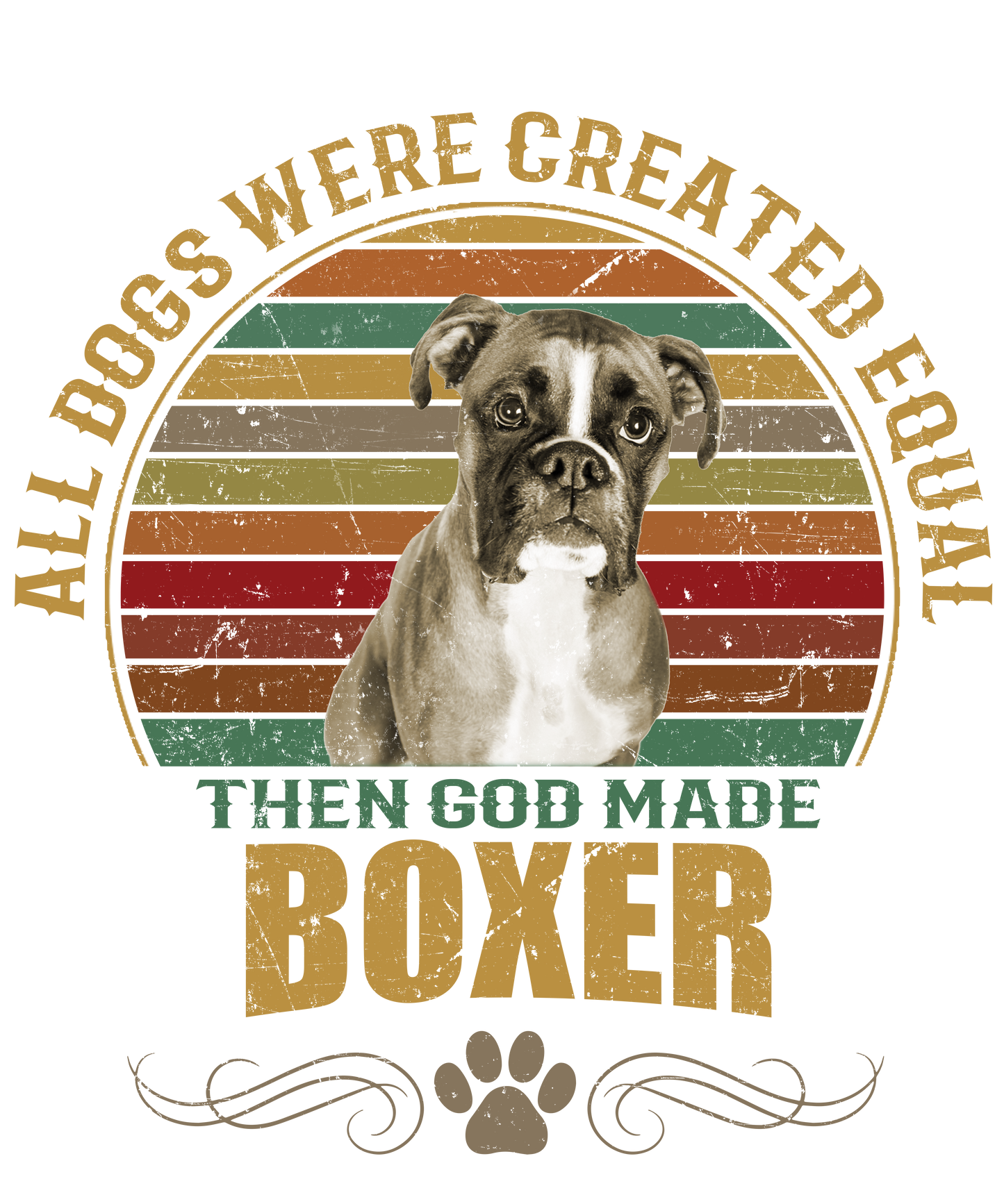 Boxer Dog Lover Unisex Men’s T-Shirt Ready To Press DTF Transfer