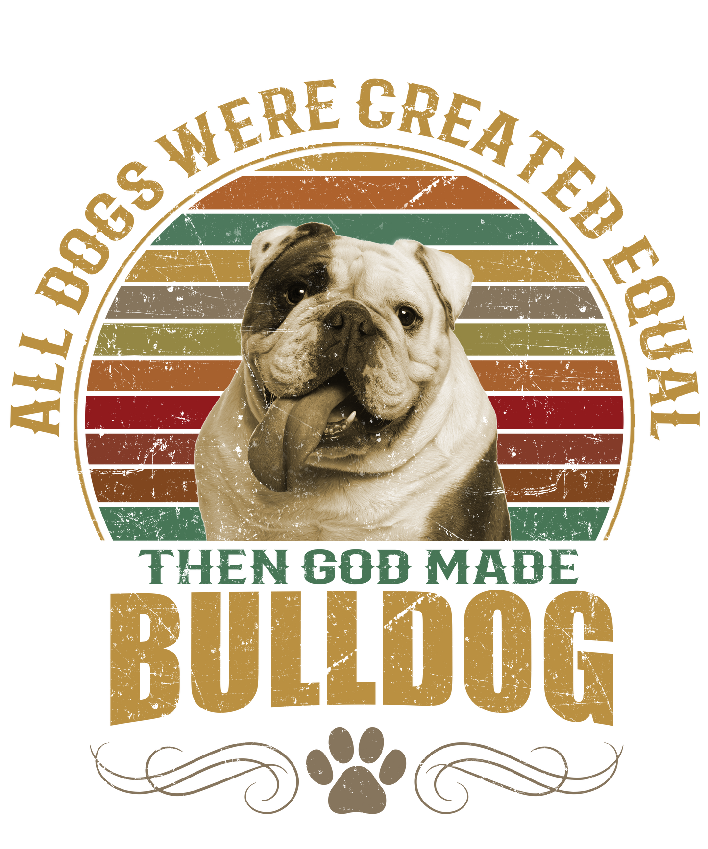 Bulldog Dog Lover Unisex Men’s T-Shirt Ready To Press DTF Transfer