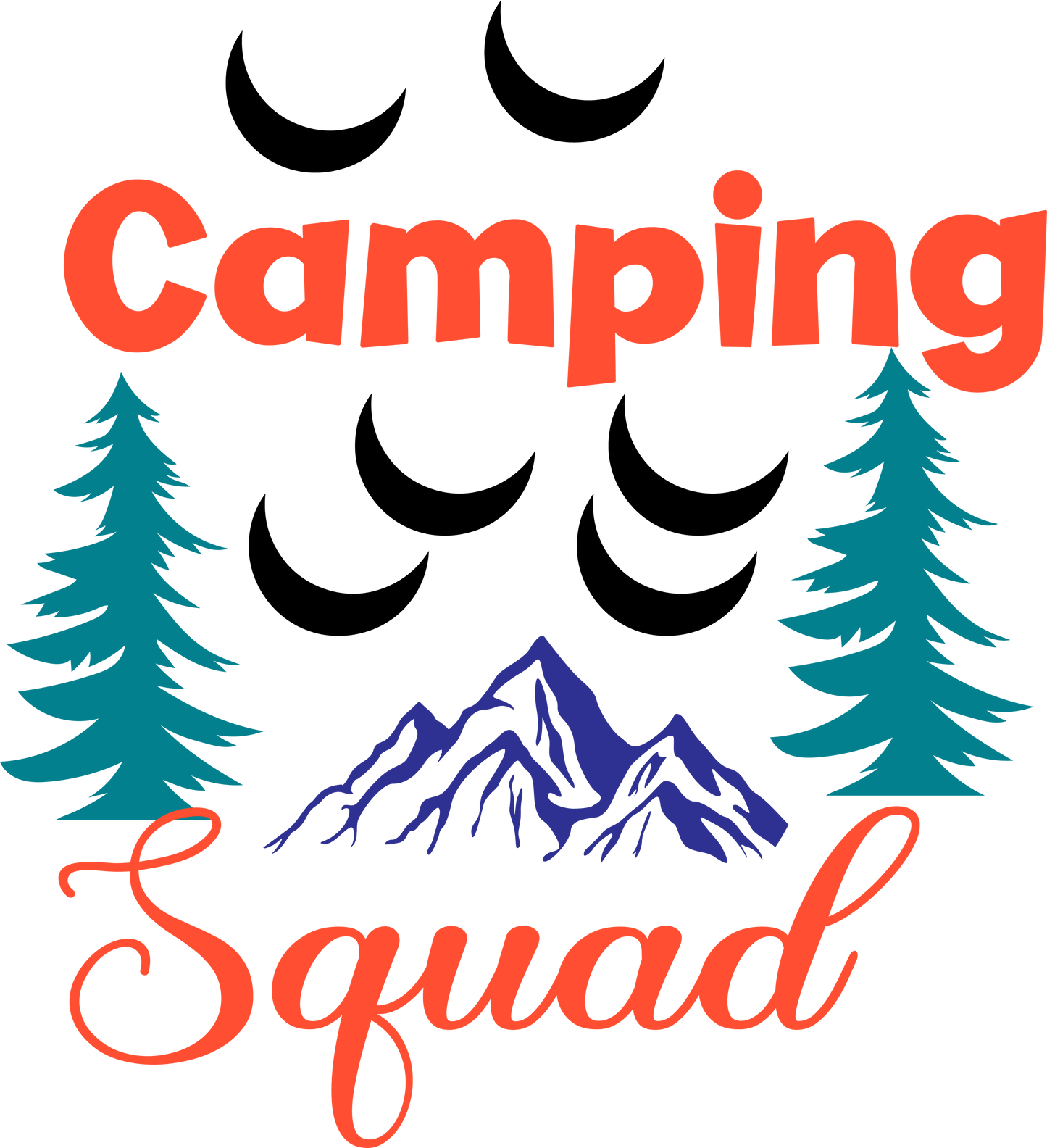 Camping Squad - 1010 Ready to Press DTF Transfer
