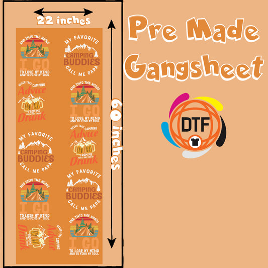 Camping master Premade DTF Gangsheet