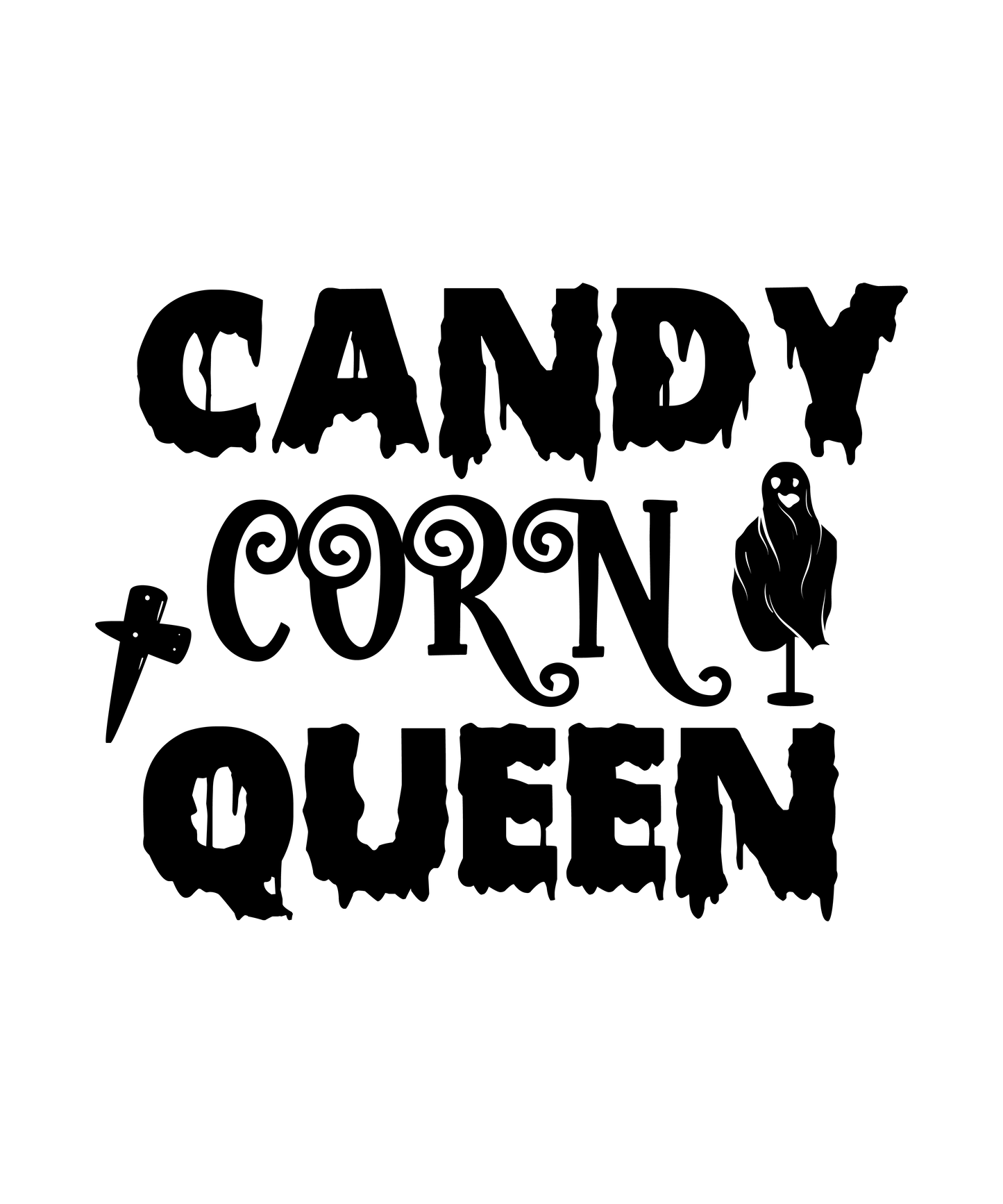 Candy Corn Queen-01 Ready To Press DTF Transfer