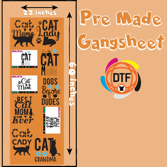 Catitude Collective Premade DTF Gangsheet