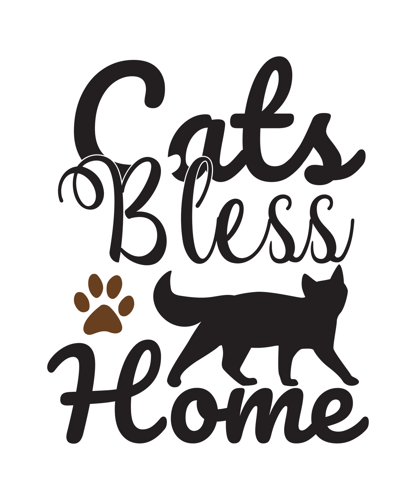 Cats Bless Home - Ready To Press DTF Transfer