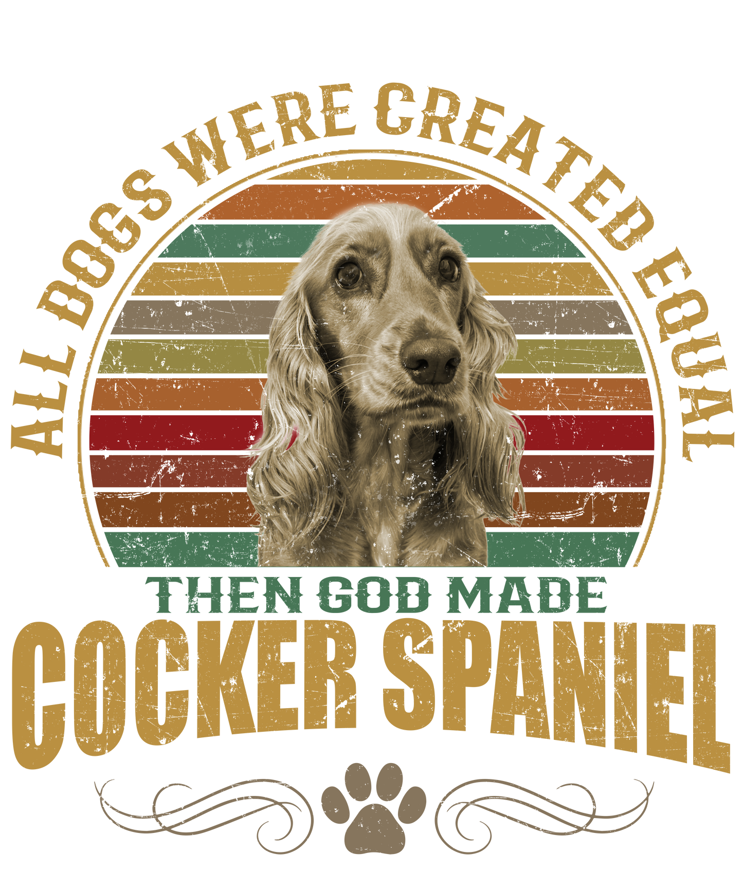 Cocker Spaniel Dog Lover Unisex Men’s T-Shirt Ready To Press DTF Transfer