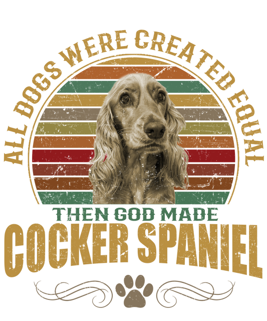 Cocker Spaniel Dog Lover Unisex Men’s T-Shirt Ready To Press DTF Transfer